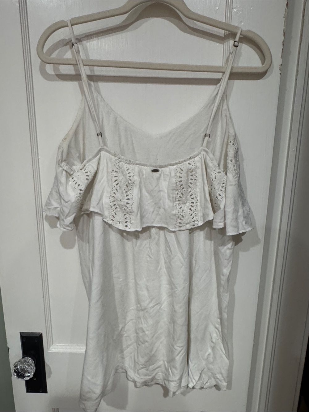 Billabong L White Eyelet Ruffle Beach Cover Up - Women - Picture 2 of 4
